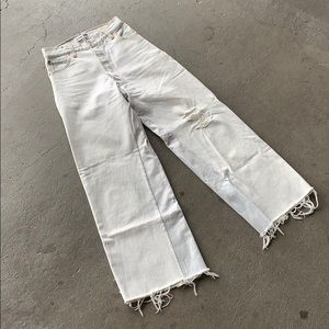 RE/DONE High Rise Wide Leg - White